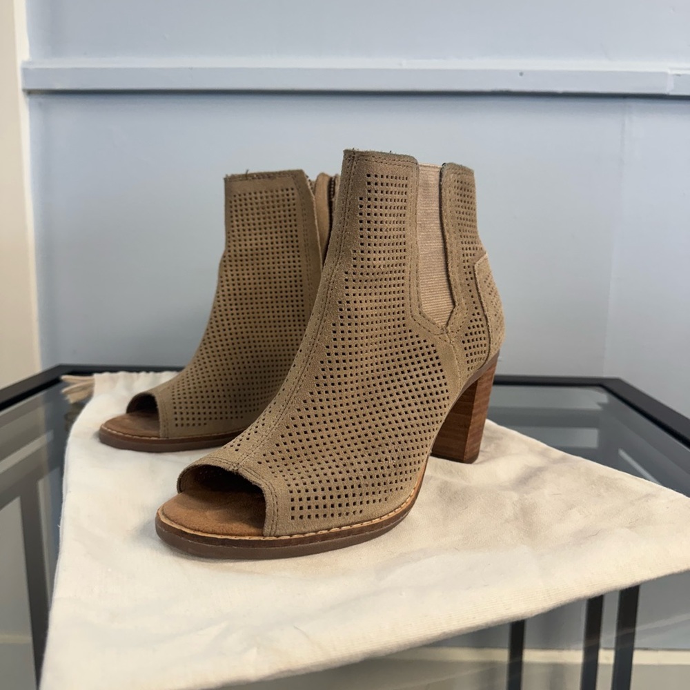 Tom’s Majorca Peep Toe Booties